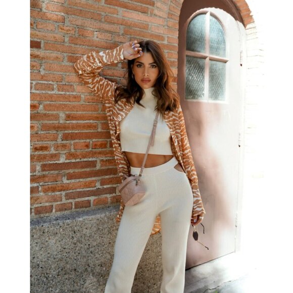 Camila Coelho Pants - CAMILA COELHO LOUNGE KNIT TOP AND PANT SET 2